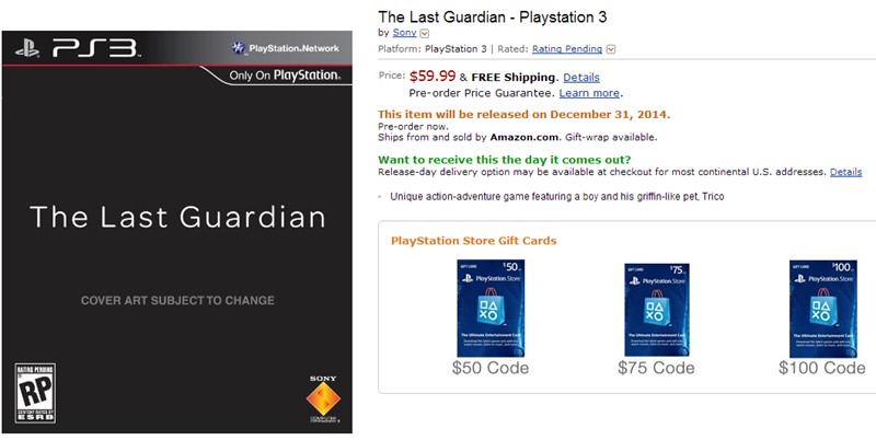 Será que vai? The Last Guardian aparece em pré-venda na Amazon