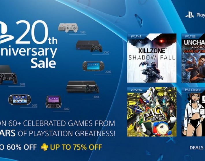 Sony traz jogos com até 75% de desconto para comemorar os 20 anos do PlayStation